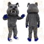 Gray Blue Bulldog Mascot Costume
