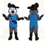 Gray Blue Musketeer Wolf Mascot Costume