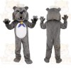 Gray White Blue Sailor Bulldog Mascot Costume