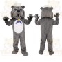 Gray White Blue Sailor Bulldog Mascot Costume