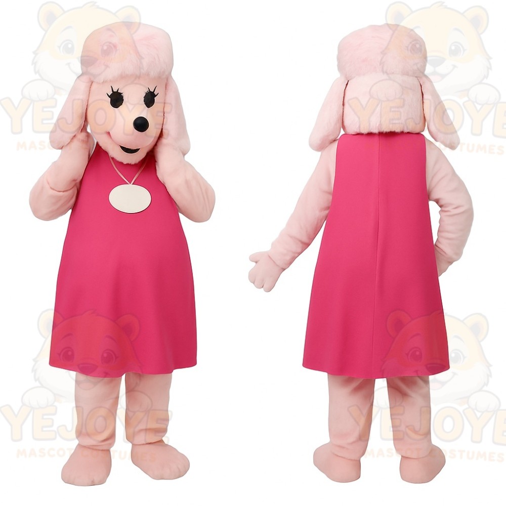 Pink Poodle Dog Mascot Costume