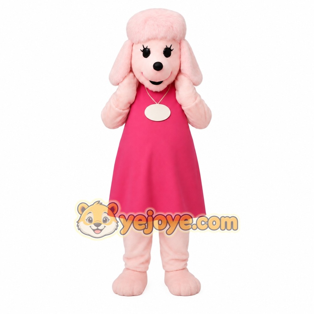 Pink Poodle Dog Mascot Costume