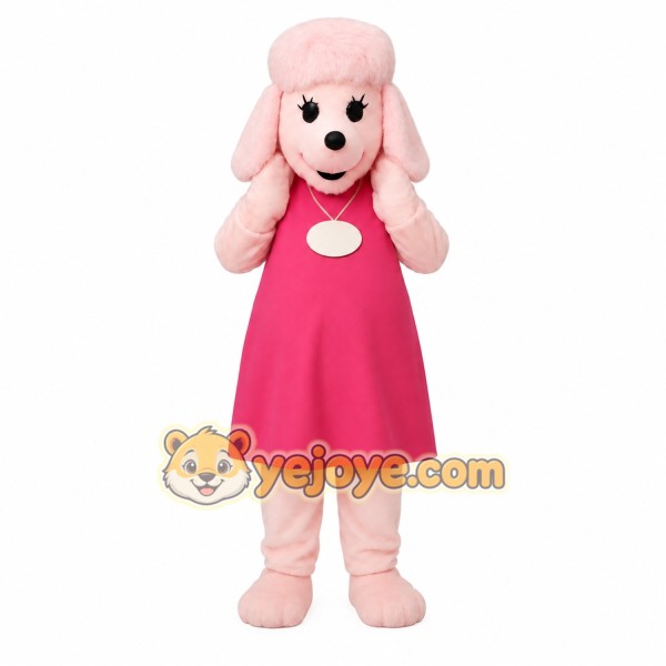 Pink Poodle Dog Mascot Costume Pink Poodle Dog Mascot Costume