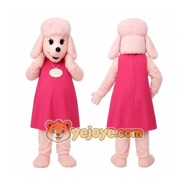 Pink Poodle Dog Mascot Costume