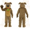 Brown Tan Dog With Green Tag Mascot Costume