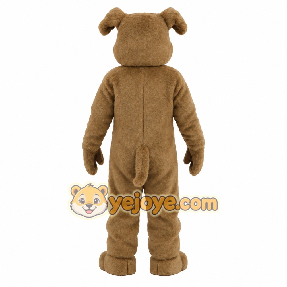 Brown Tan Dog With Green Tag Mascot Costume