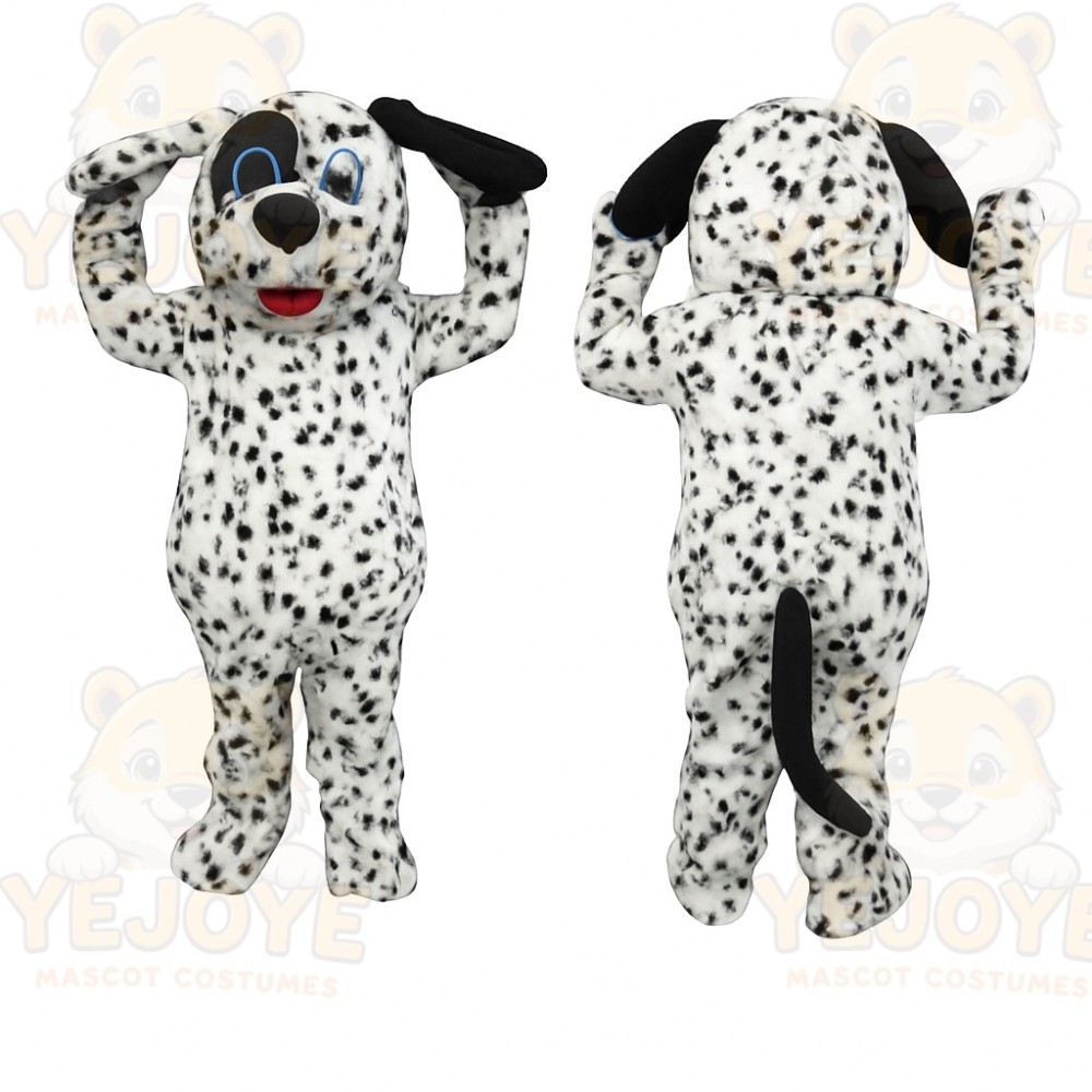 White Black Dalmatian Dog Mascot Costume