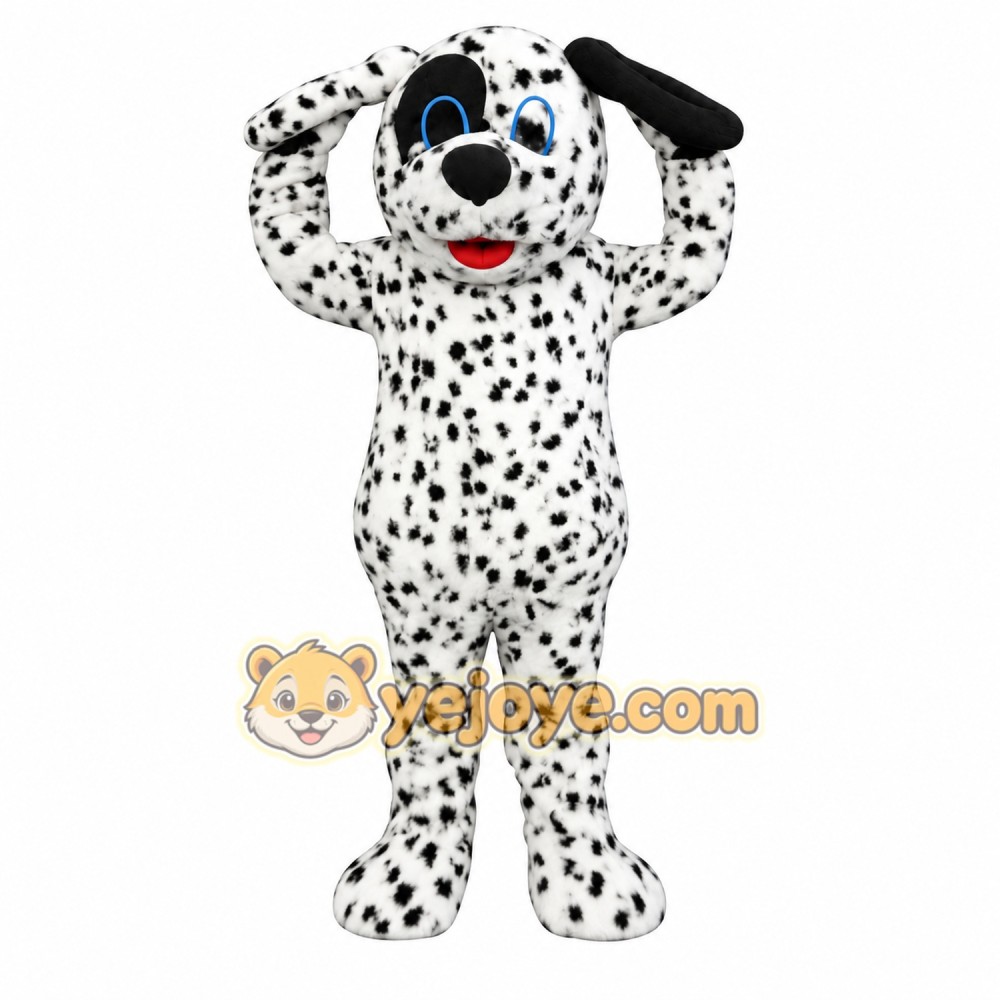 White Black Dalmatian Dog Mascot Costume White Black Dalmatian Dog Mascot Costume