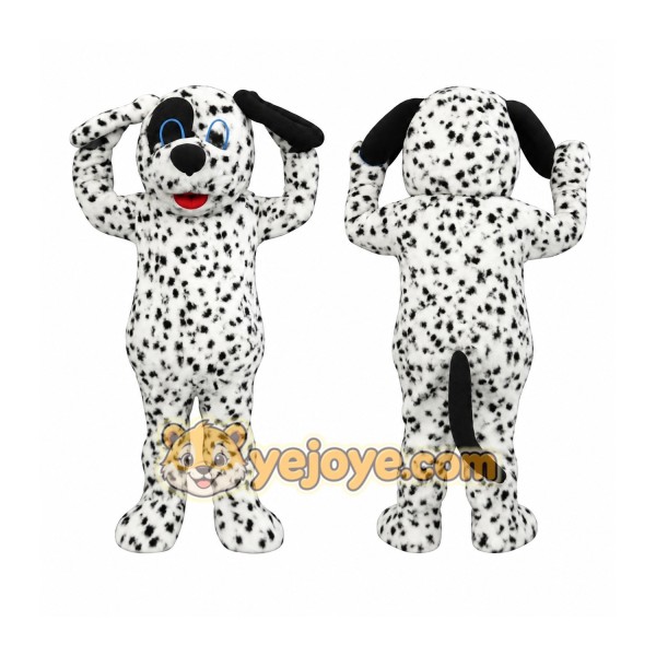 White Black Dalmatian Dog Mascot Costume