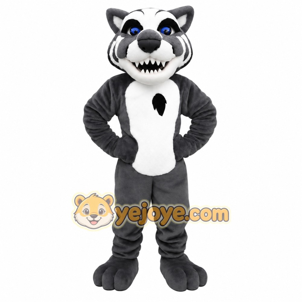 Gray White Tiger Mascot Costume Gray White Tiger Mascot Costume