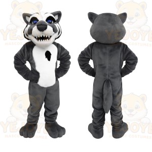 Gray White Tiger Mascot Costume