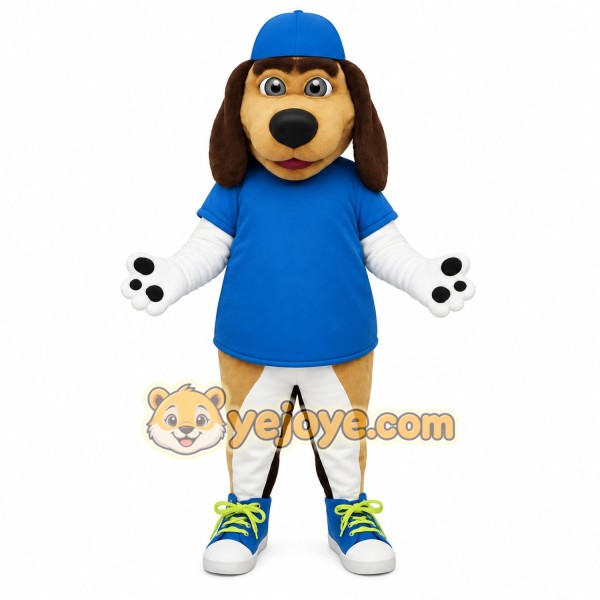 Blue Brown Tan White Dog Mascot Costume