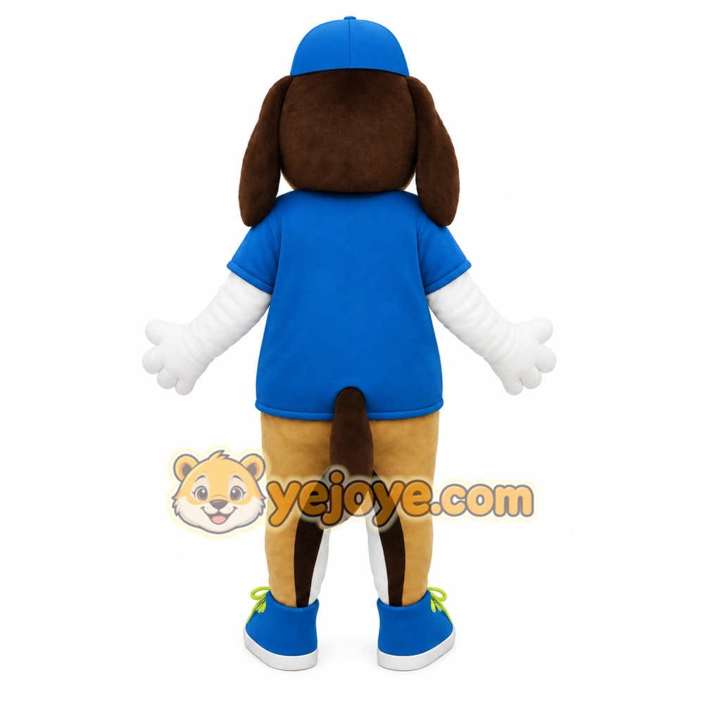 Blue Brown Tan White Dog Mascot Costume