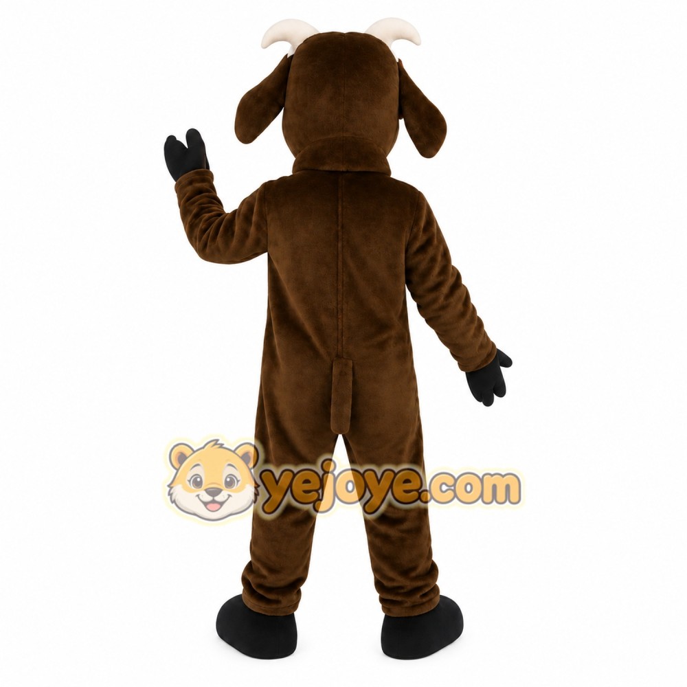 Brown White Goat Mascot Costume