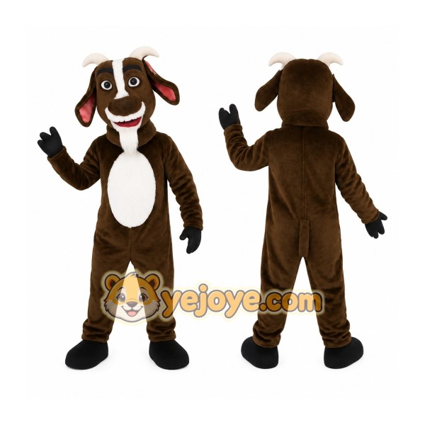 Brown White Goat Mascot Costume