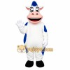 White Blue Cow Mascot Costume