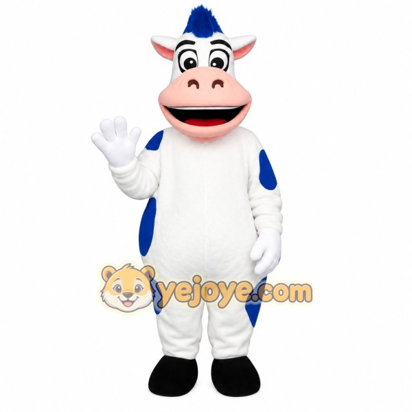 White Blue Cow Mascot Costume White Blue Cow Mascot Costume