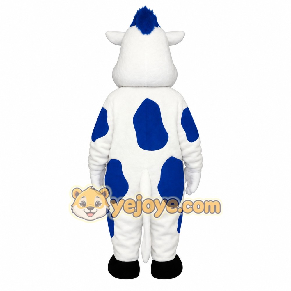 White Blue Cow Mascot Costume
