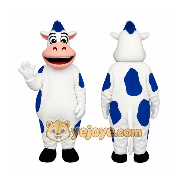 White Blue Cow Mascot Costume