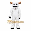 White Black Bull With Brown Horns Mascot Costume White Black Bull With Brown Horns Mascot Costume