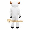 White Black Bull With Brown Horns Mascot Costume White Black Bull With Brown Horns Mascot Costume