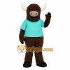 Brown Teal Longhorn Bull Mascot Costume Brown Teal Longhorn Bull Mascot Costume