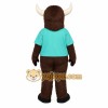 Brown Teal Longhorn Bull Mascot Costume Brown Teal Longhorn Bull Mascot Costume