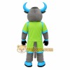 Gray Lime Green Blue Bull Mascot Costume Gray Lime Green Blue Bull Mascot Costume