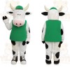 Green White Black Spotted Cow Mascot Costume
