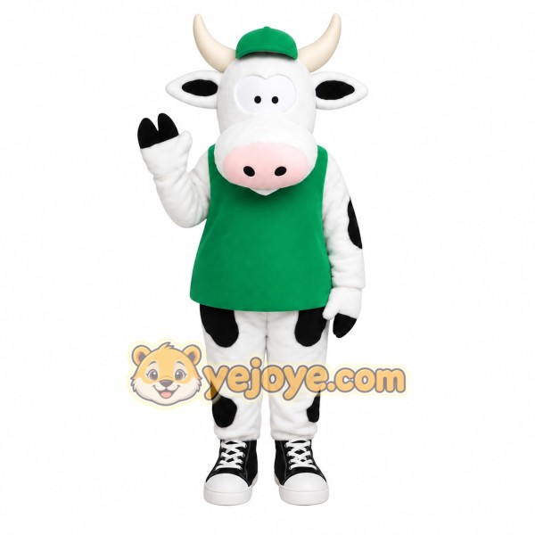 Green White Black Spotted Cow Mascot Costume Green White Black Spotted Cow Mascot Costume