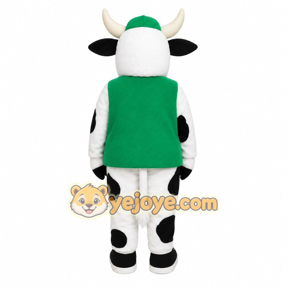 Green White Black Spotted Cow Mascot Costume Green White Black Spotted Cow Mascot Costume