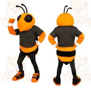 Orange Black Bumble Bee Mascot Costume