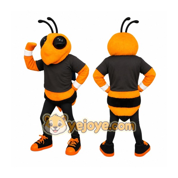 Orange Black Bumble Bee Mascot Costume