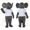 Gray Elephant White Shirt Mascot Costume