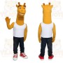 Yellow White Navy Giraffe Mascot Costume