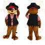 Brown Red Black Pirate Dog Mascot Costume