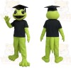 Green Black Graduate Lizard Mascot Costume