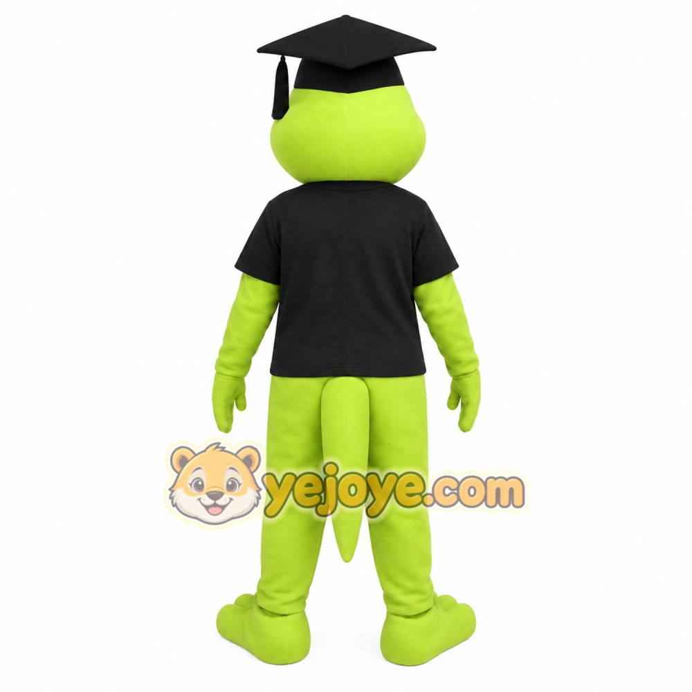 Green Graduation Frog Mascot Costume