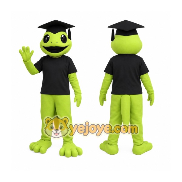 Green Graduation Frog Mascot Costume