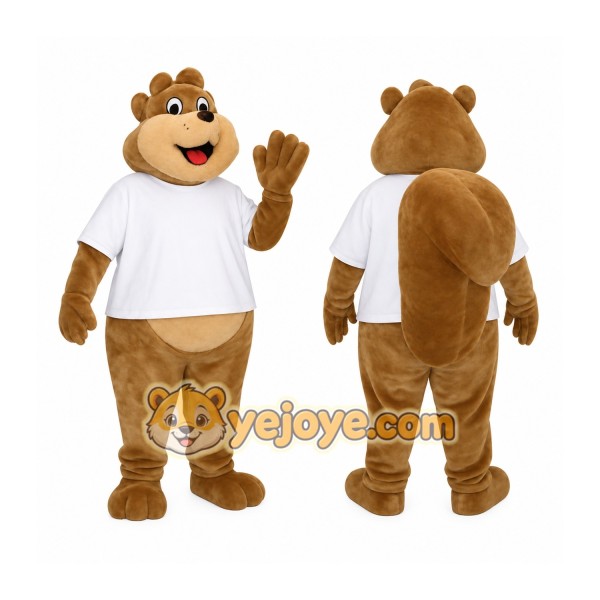 Brown White Squirrel Mascot Costume