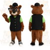 Brown Black Green Nerd Beaver Mascot Costume