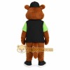 Brown Black Green Nerd Beaver Mascot Costume