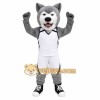 Gray White Basketball Wolf Mascot Costume Gray White Basketball Wolf Mascot Costume