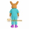 Tan Teal Nerd Rabbit Mascot Costume