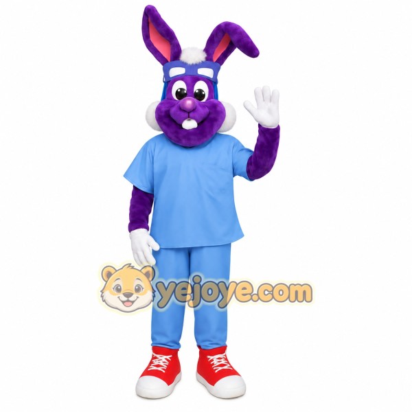 Purple Blue Bunny Rabbit Mascot Costume Purple Blue Bunny Rabbit Mascot Costume
