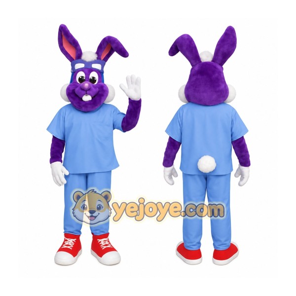 Purple Blue Bunny Rabbit Mascot Costume
