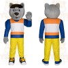 Gray Blue Orange Yellow Husky Mascot Costume