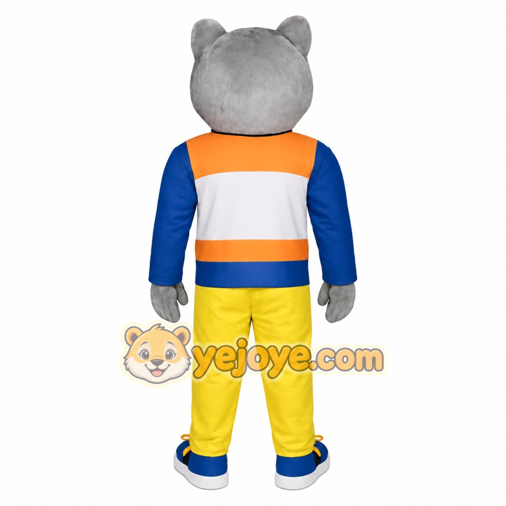 Gray Blue Orange Yellow Husky Mascot Costume Gray Blue Orange Yellow Husky Mascot Costume