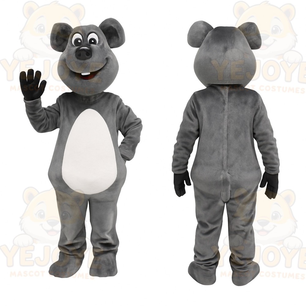 Gray White Mouse Mascot Costume