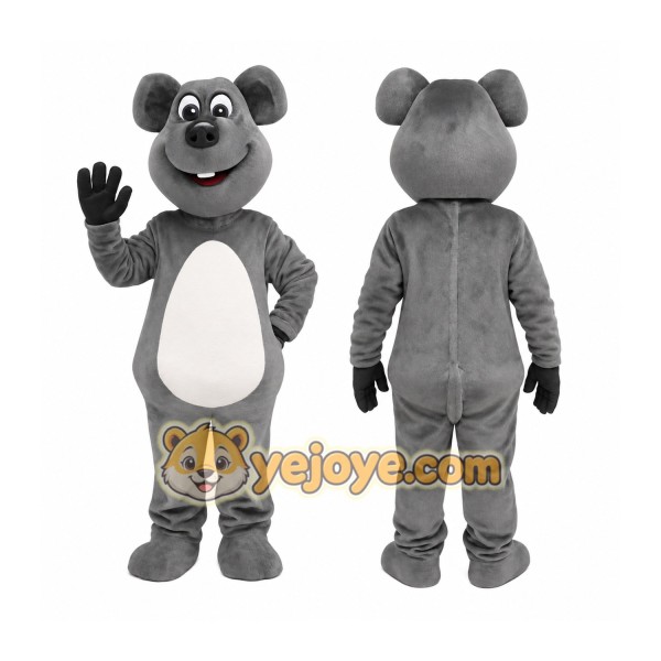 Gray White Mouse Mascot Costume